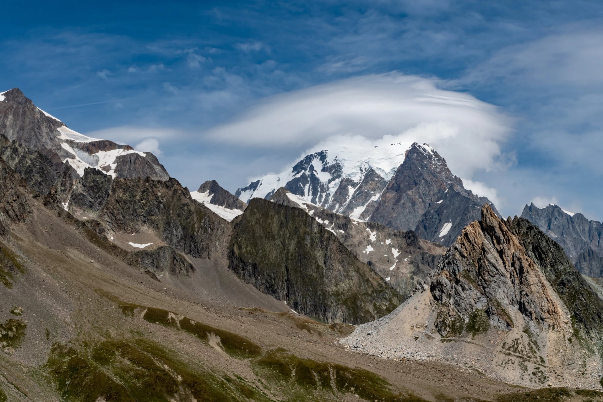 Vue du Mont-Blanc depuis le Col de la Seigne
