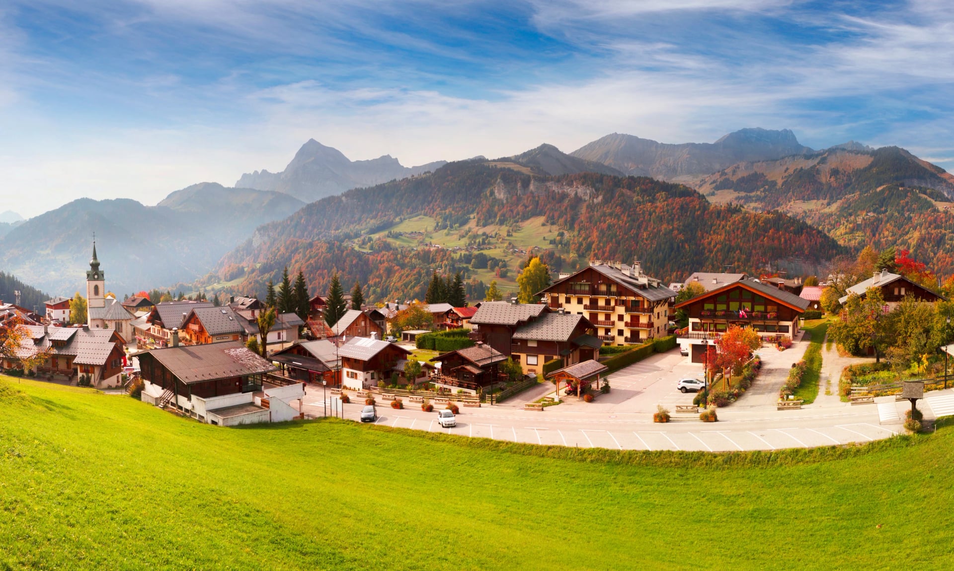 Chamonix village for skiers