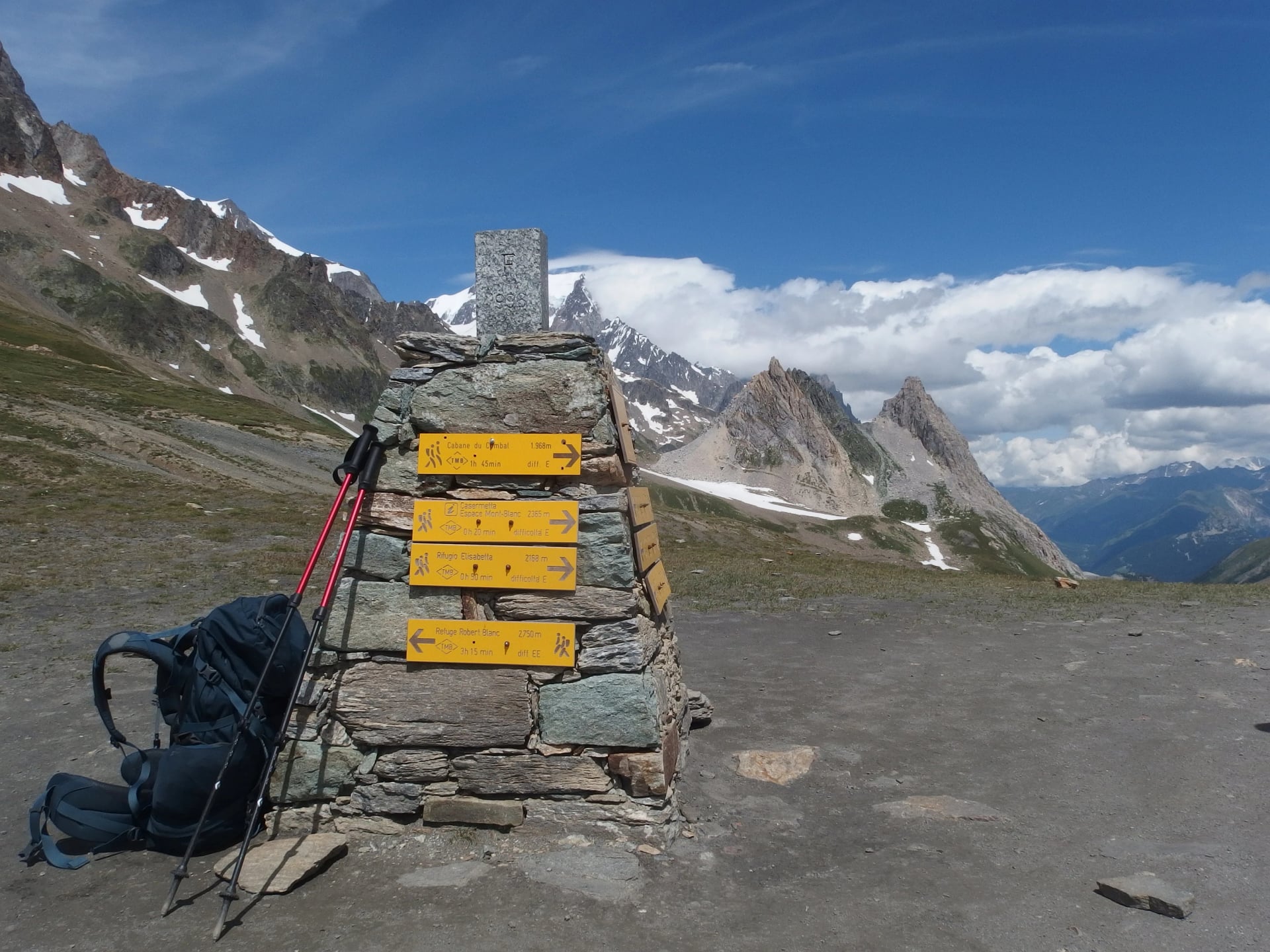 Alpy, Francia, Tour du Mont Blanc - paso Col de la Seigne