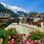 Chamonix downtown in summer