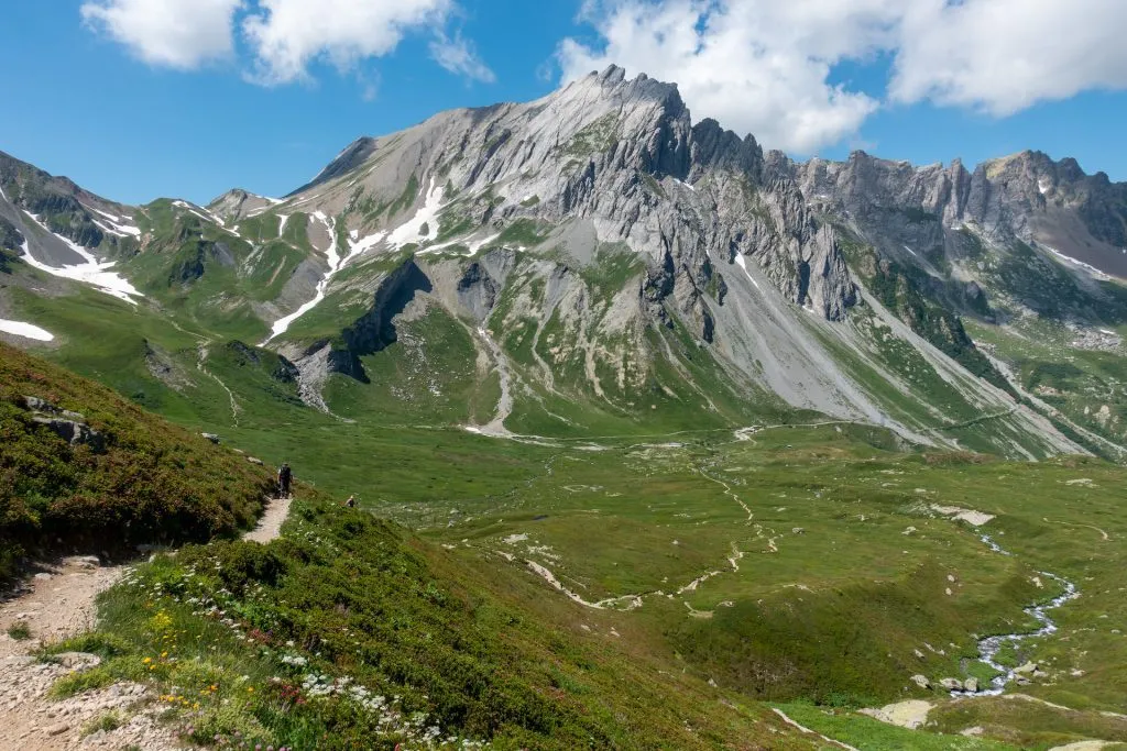 Stigen från Refuge Miage till Col du Bonhomme